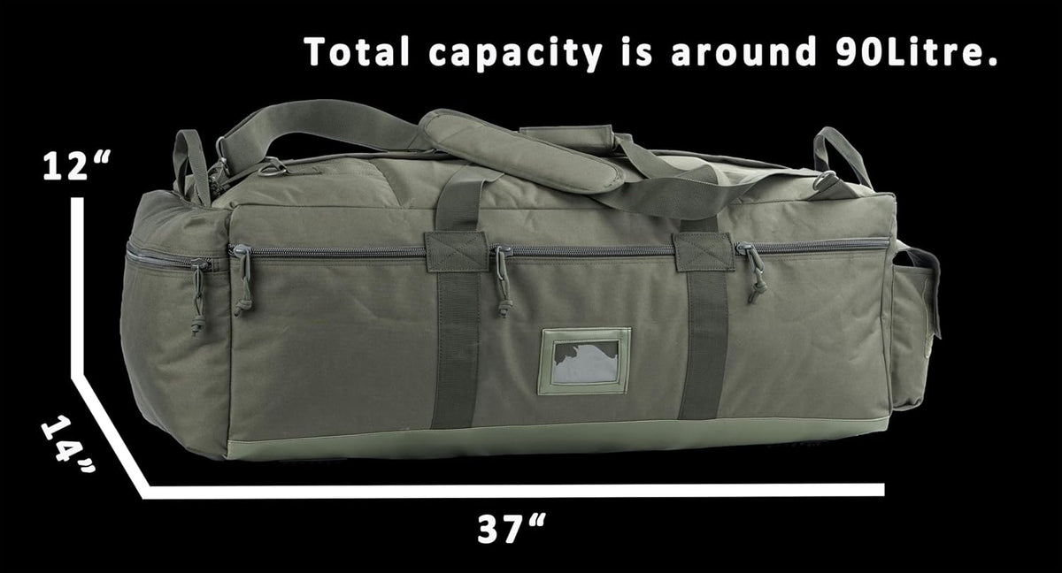 Large Military Duffle Bag Tactical Gear Load Out Bag Deployment Cargo Bag Travel Sports Equipment Duffel Luggage Bag with Backpack Straps 90L - Roamly