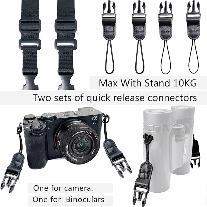 Camera Neck Strap,Soft Binocular Should Strap with Quick Release Buckle,Neoprene Padding Digital Camera Lanyard Belt Strap,Mirrorless or Dslr Slr Camera Strap for Women Men Photographers,Black,56 Inch