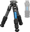 Carbon Fiber Mini Tabletop Tripod with Leveling Base for Camera, 360° Rotating Portable Tripod with 3/8" Screw for DSLR/Phone Holder/Projector, A Bubble Level, Folded Length 8.54", Max Load 11LB