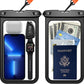 Temdan 2 Pcs Waterproof Phone Pouch, [Up to 10" Large] Universal IPX8 Waterproof Cell Phone Case Dry Bag with Lanyard for iPhone 16 Pro Max/16E/15/14/13,Galaxy S25 Ultra/S24/S23 for Vacation -Black
