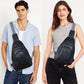 10L Crossbody Sling Bag for Women Men Anti Theft Cross Body Fanny Pack Belt Bag Purse Gifts for Women Faux Leather, Black