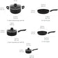 Amazon Basics Non Stick Kitchen Cookware 8-Piece Set, Non-Induction, Includes Pots and Pans, Black