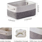 TheWarmHome Organization and Storage Basket for Shelves - 12x8x5.2 inch 1 Pack Fabric Storage Cubes, Collapsible Storage Bins for Closet Organizer Gift Cloth Toy (White & Grey)