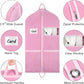 Zilink 43" Garment Bags for Travel for Women Carry on Suit Bags for Travel and Storage Gusseted Hanging Garment Bags with Handles for Coats, Jackets, Shirts,Dresses, Pink