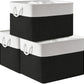 TheWarmHome Organization and Storage for Shelves - Extra Jumbo 3 Pack 20.5x15.7x13.8 inch Fabric Storage Basket for Organizing, Storage Bins for Shoes Towel Blanket (White & Black)