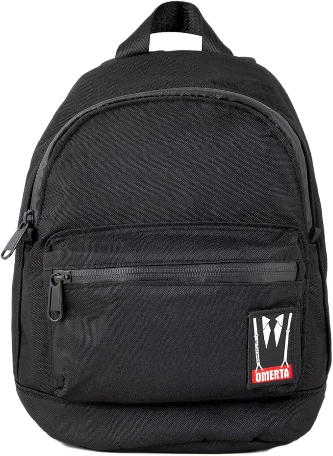 Dime Bags Odor Sealing Locking Backpack, Carbon Lining for Smell & Spill Protection, 3-Digit Combo Lock, Durable Water-Resistant Exterior, Compact Travel Bag, Changeable Patch, Mini Molly (Black)