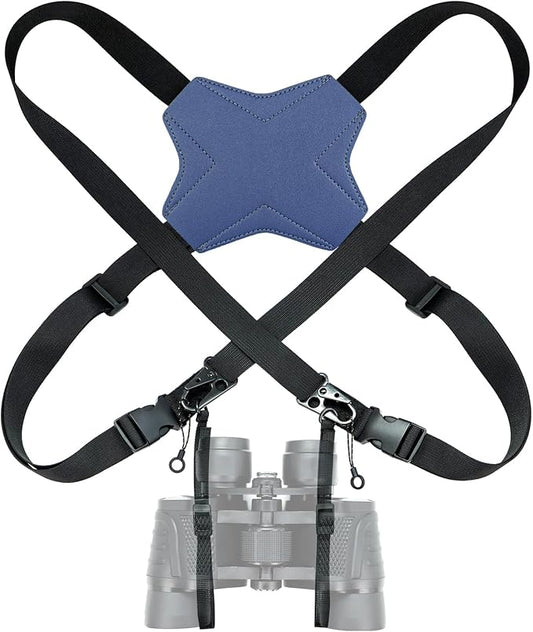 Binocular Harness Strap, Adjustable X-Shaped for Hunting, Hiking & Birding, Bino Harness Fits for Carrying Binocular, Cameras, and More