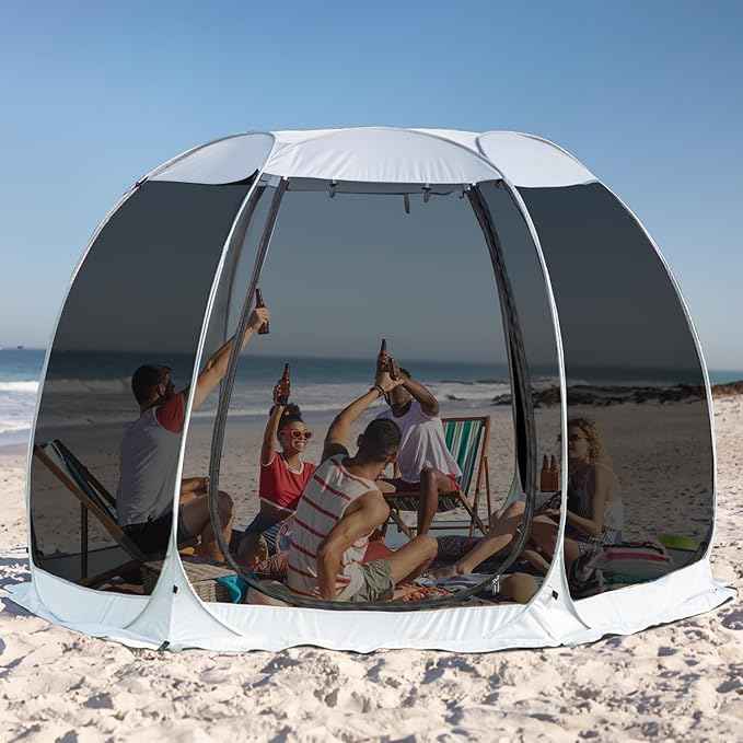 Alvantor Pop Up Screen House Gazebo with Mosquito Netting, Instant UV Resistant Sun Shelter for Patio & Backyard, Portable Canopy Tent for 2-10 Person