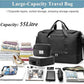 Extra Large Travel Duffle Bag,Carry on Overnight Weekend Bag with Shoes Compartment,Weekender Bags for Women for Travel Business Trips Sport Hospital,3 Pcs Set,Black