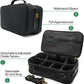 Large Storage Case with TSA Combination Lock Bag, Portable Carbon Lined, XL Medicine Lockable Box for Travel & Home Secured Box Organizer Divider Jars Accessories, Removable Tray (Black)