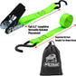 XSTRAP STANDARD Ratchet Tie Down Straps 4 Pk 10 Ft- 300 Lbs Load Cap- 900 Lbs Break Strength-Cargo Straps for UTV, ATV, Pickup,Truck, Moving Appliances, Lawn Equipment, Neon Green