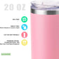 koodee 20 oz Stainless Steel Skinny Tumblers (4 Pack) Double Wall Insulated Water Tumbler Cup with Lids, Straws and Straw Brushes (Teal/Purple/Pink/Black)