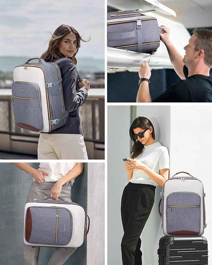 LOVEVOOK 50L Travel Backpack for Women & Men, Airline Approved Carry On Luggage with 3 Packing Cubes, TSA Overnight Bags, Waterproof Personal Item Bag, Weekender Essentials Backpacks fits 17" Laptop