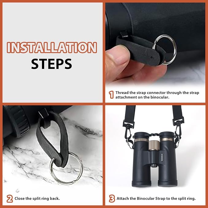MOXULE Binocular Harness Strap X-shaped - Adjustable Bino Chest Straps for All Binoculars Hunting,Hiking and Birding - Black