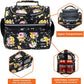OPUX Lunch Box For Women, Insulated Large Lunch Bag Adult Work, Double Decker Lunchbox Meal Prep, Dual Compartment Leakproof Lunch Cooler, Soft Lunch Pail Tote for Girls Kids School, Floral Black 12L