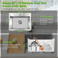 Drop In Kitchen Sink 20x16", 9" Basin Depth, 18 Gauge Stainless Steel Sink, 3D Embossed Surface Finish Top Mount with Accessories