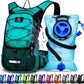 Insulated Hydration Backpack Pack with 3L BPA Free Leak Proof Water Bladder, Large Storage Lightweight Hiking Daypack with Waist Pouches & Cooler Layer, for Running, Biking, Camping, Festival - Roamly