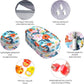 Serfeymi Weekly Travel Pill Organizer 2 Times A Day AM PM Upgraded Rainbow Pill Box 7 Day with Portable Zipper PU Leather Pill Case, Medicine Organizer for Pills, Vitamins, Fish Oils - Floral 03