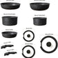 Pots and Pans Set, Nonstick Detachable Handle Cookware Set, Induction Kitchen Cookware Set with Removable Handle, Healthy Non Stick Cookware, Dishwasher ＆ Oven Safe, PFOA Free