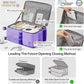 mixi Large Checked Luggage with Cup Phone Holder and Charger Hard Shell Suitcases with Spinner Wheels, 24 Inch Lilac Purple