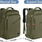 MATEIN Expandable Air Travel Backpack, Light Weight Carry on Backpack with Trolley Sleeve, Water Resistant Daypack for Hiking, Gifts for Men who Like to Travel, Dark Green