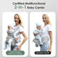 FRUITEAM Baby Carrier Newborn to Toddler- Safety - Certified 6 in 1 Hip Seat Carrier with Head & Lumbar Support, Adjustable & Removable Baby Holder for All Seasons, Great for Travel and Outdoor