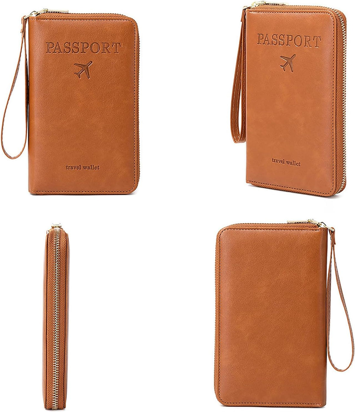 Rowgins Rfid Blocking Passport Holder Wallet, Rowgins Rfid Passport Holder with Zipper, PU Leather PassportHolder for Travel (DARK BLUE)