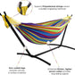 SZHLUX Double Hammock with Stand Included 450lb Capacity Steel Stand, Premium Carry Bag Included and Two Anti Roll Balance Beam