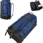 Vomgomfom 86L Collapsible Wheeled Luggage with Removable Backpack Straps,Waterproof Rolling Duffle Bag with Quilted Base,No Telescope Handle,Navy - Roamly