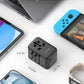 LENCENT Universal Travel Adapter, GaN3 65W International Charger with 2 QC4.0 USB-A+ 2 PD3.0 Type-C PPS Fast Charging, Worldwide European Outlet Adaptor for iPhone,Samsung,Laptops, USA/UK/EU/AUS