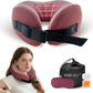 SPRFUFLY Travel Pillow/Neck Brace - 100% Memory Foam Neck Pillow for Sleeping, Airplane Pillow with Sleep Mask & Earplugs, Travel Essentials Neck Brace Pillow for Airplane, Car, Office & Home(Pink)