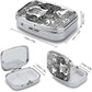 Metal 2 Compartment Pill Organizer Travel Friendly Portable Compact Pill Box Cute Pill Case to Hold Vitamins,Fish Oil,Supplements,Meds,Tablet for Purse,Pocket. (Skeleton Warrior)