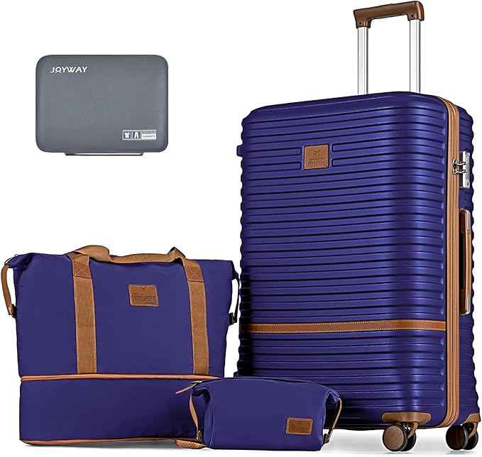 Joyway 28 Inch Luggage with Spinner Wheels, Lightweight Hard Shell Large suitcase, 3 Piece Luggage Sets with TSA Lock, Navy