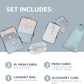 Large Packing Cube Set with See Through Mesh- Compression Packing Cubes Travel Organizers by TRIPPED Travel Gear (Dusty Teal)