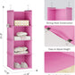 YOUDENOVA Hanging Closet Organizer, 4-Shelf Closet Hanging Storage Shelves, Light Pink