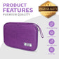 Electronics Travel Organizer,Portable Waterproof Electronic Travel Storage Bag for Small Charging Cord Storage,Charger,Small Electronics,SD Card etc,for Travel,Business -Purple