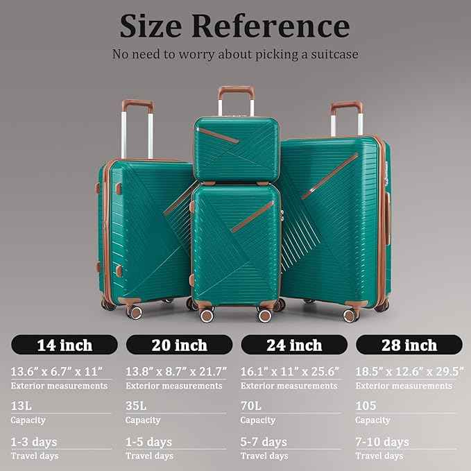 4 Piece Expandable Hardshell Pink Luggage Sets with Spinner Wheels, Lightweight Travel Suitcase Set with TSA Locks, 20 inch Carry On for Women (Coral, 4 Piece Set)
