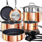 Deluxe DUXANO 14PC Healthy Pots and Pan With 9H Anti-scratch Coating, 2-Layer Non-Stick Ceramic&PFAS Free, Sensitively&Evenly Induction Cooking, Enhanced Flavor with Infrared Cookware, Dishwasher Safe