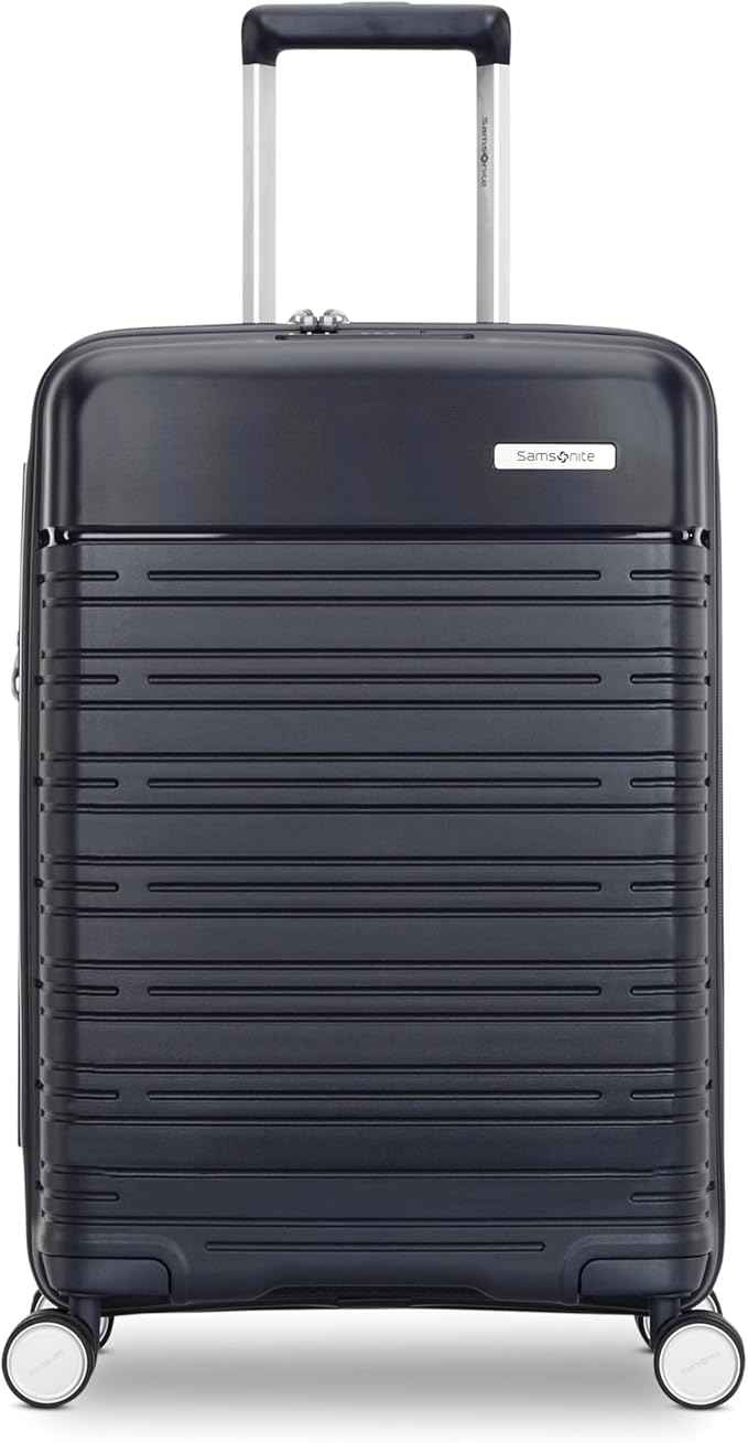 Samsonite Elevation Plus - Carry-On Hardside Luggage - Scratch Resistant Polypropylene Shell, RightHeight™ Adjustable Handle, Integrated AirTag Holder, TSA Lock, WetPak™ Compartment - Midnight Blue