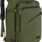 MATEIN Expandable Air Travel Backpack, Light Weight Carry on Backpack with Trolley Sleeve, Water Resistant Daypack for Hiking, Gifts for Men who Like to Travel, Dark Green