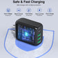 [2-Pack]50W USB C Wall Charger Block, 5-Port C Charger Fast Charging Block PD Power Adapter +QC 3.0 Multiport Type C Box Brick Cube USB A Wall Plug for iPhone 16/15/14/13 Pro Max,Samsung Galaxy(Black) - Roamly