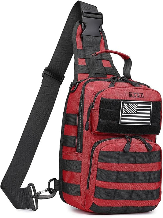ATBP Tactical Sling Backpack With Holster Military Crossbody Bag for Men Single Shoulder Back Pack 10L
