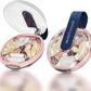 1 Pack Easy-to-Hold Small Round Blue Pill Organizer with Decorative Strap, 4 Compartments, Compact Travel Pill Box Case, Portable and Moistureproof to Store Vitamins, Medication and Supplements