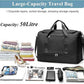Large Travel Duffle Bag,Carry on Overnight Weekend Bag with Shoes Compartment,Weekender Bags for Women for Travel Business Trips Sport Hospital,Black