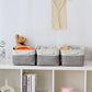 TheWarmHome Organization and Storage Basket for Shelves - 1 Pack 14x10x6.7 inch Collapsible Storage Bins, Fabric Storage Cubes for Closet Organizer Toy Gift Cloth (White & Grey)
