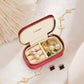 Small Travel Jewelry Case, Mini Tiny Plush Velvet Jewelry Box for Women and Girls, Pocket Size Jewelry holder organizer for Rings Earrings and Small Items(Burgundy)