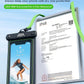 【2025 Upgraded】 1 Pack Black - IP68 Waterproof Phone Pouch Floating Design No Sink Waterproof Phone Case - Beach Pool Travel Essentials - Works w/All Phones - Detachable Lanyard - Black/Hi-Vis Green