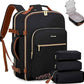 LOVEVOOK Travel Backpack for Women & Men 40L,Airline Approved Carry On Backpack Travel Essentials,TSA Carry on Luggage,Waterproof Personal Item Travel Bag Suitcase,3 Packing Cubes,Black-Leopard print