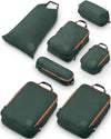 Large Compression Packing Cubes for Travel-Packing Cube Luggage Organizers 7 Piece Set for Checked Luggage-Ultralight, Expandable/Compression Bags by TRIPPED Travel Gear (Green and Brown) - Roamly