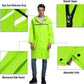 Mens Long Hooded Safety Rain Jacket Waterproof Emergency Raincoat Poncho